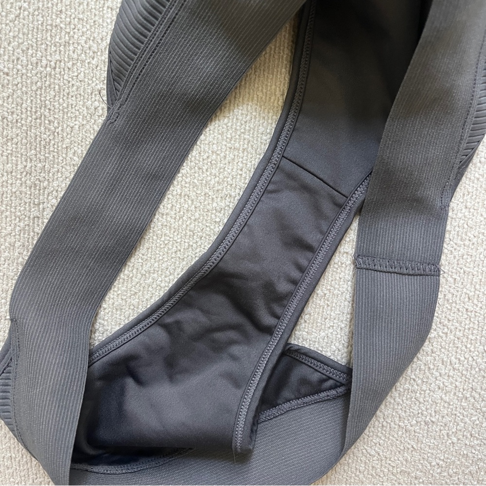 Frankie’s Bikinis Grey Ribbed Bikini Top & Bottom - Picture 5 of 6
